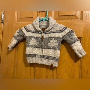 Charming Knit Kids Sweater - Gray and Cream